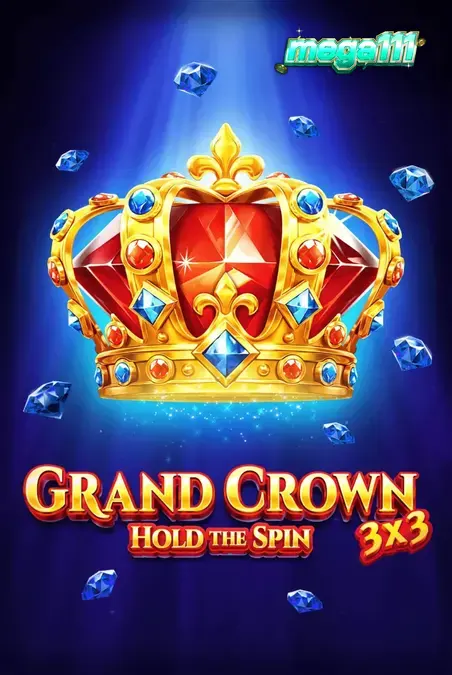 Tampilan visual slot 3x3 Grand Crown dengan simbol buah dan mahkota emas.